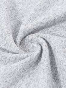 Bộ đồ liền thân dệt kim màu trơn không dây rộng rãi, thoải mái, đa năng hàng ngày dành cho thanh thiếu niên - Màu Xám nhạt - Xem 4