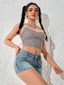 SHEIN PETITE Women's Casual Washed Denim Mini Skirt Y2k - Blue - View 7