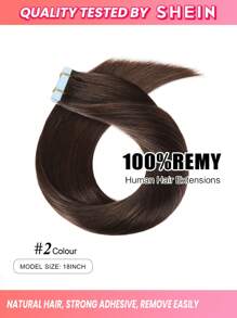 Brown Color #2 Human Hair Extensions Tape In Hair Extensions Real Remy Human Hair Invisible Seamless Skin Weft Human Hair Tape In Extensions - S2 - View 2
