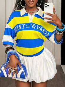 BamGleam Sudadera holgada y casual con hombros caídos y rayas con letras para mujeres, ideal para graduación, regreso a la escuela, graduación, maestras, regreso a la escuela, otoño