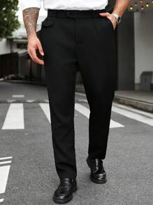 Manfinity Mode 大码男士纯色口袋休闲锥形裤