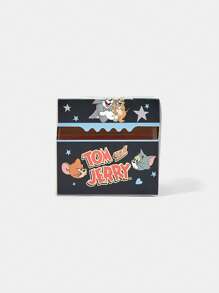 TOM & JERRY X SHEIN Black Star Cartoon Slogan & Star Pattern Sticky Notes Box - Black - View 3