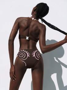 Lumivelle 女士海滩度假海星印花比基尼套装