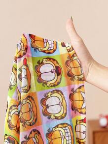 GARFIELD | SHEIN Women's Summer Y2K Cute Cartoon Cat Graphic Print Slim Fitted Cropped Top,Cute Mesh Top,Back To School