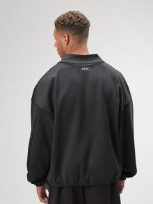 ARC Activewear 超大圆领运动上衣 健身房运动夹克套头衫 - 黑色 - 查看 2