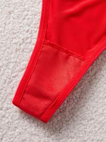 SHEIN 7条女士法式蕾丝拼布丁字裤