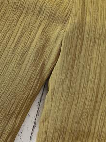 Girls' Casual All-Match Versatile Loose Comfortable Sand Color Textured Fabric Wide Leg Pants, New Spring/Summer Style, Matching Sister/Mother - Olive Green - View 6