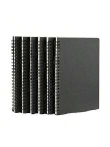 1/4/6PCS  Spiral Notebook, A5 1pack 60 Sheets  Black College Ruled Hardcover Lined Travel Writing Subject Notebooks Journal, Memo Notepad Sketchbook, Students Office Business Diary Book Journal