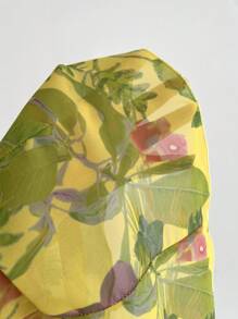 SHEIN Unity 女式花卉印花荷叶边挂脖休闲背心 - 彩色 - 查看 6