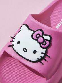 HELLO KITTY AND FRIENDS | SHEIN Pink Cartoon Girl Children's Slippers, EVA Material Lightweight Non-Slip, Toe Protection, Waterproof, Suitable For Indoor, Shower Or Beach Use, Toddler & Little Kid Sizes,Summer Outfits, Spring Outfits,Beach, Vacation - Pink - View 6