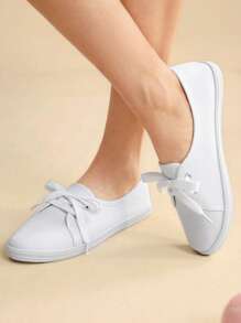 CUCCOO EASI New Style Low-Top Canvas Shoes, Students Flat Casual Women's Slip-On Cloth Shoes, Fashion White Sneakers Back To School