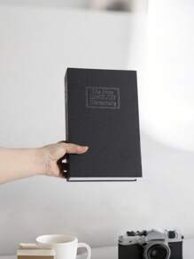 1pc Black/Blue/Red/Gold/Silver Book Money Box With Key Lock, Hidden Secret Storage Box Disguised As English Dictionary, Saving Box For Jewelry, Passport And Other Valuables, Money Box,Piggy Bank,Money Saving - Black - View 7