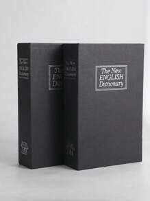 1pc Black/Blue/Red/Gold/Silver Book Money Box With Key Lock, Hidden Secret Storage Box Disguised As English Dictionary, Saving Box For Jewelry, Passport And Other Valuables, Money Box,Piggy Bank,Money Saving - Black - View 5