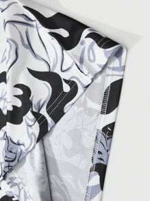 ROMWE MEN Men's Anime Street Style American Dragon Scale Basketball Jersey - White - View 7