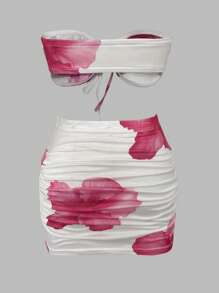 INAWLY Conjunto de 2 piezas de chaleco de tirantes y minifalda de verano para mujer - Blanco - Ver 2