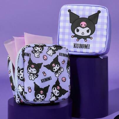 HELLO KITTY AND FRIENDS | SHEIN 1个/1套卡通图案涤纶纤维收纳袋，可用作女性卫生收纳袋、数码收纳袋、小物件收纳袋，