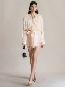 Briarwyn Vestido casual de tejido sólido con volantes en el ruedo para mujeres, vestidos de verano para mujeres, atuendos de orgullo, atuendos de vacaciones para mujeres, vestido de vacaciones para mujeres, atuendos de cumpleaños, vestidos para mujeres, atuendos de club para mujeres, vestidos mini sexy para mujeres, atuendos para cita nocturna para mujeres con volantes