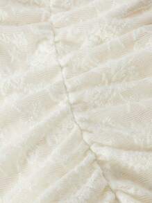 SHEIN MOD Đầm ôm sát đuôi cá họa tiết hoa dệt kim jacquard lãng mạn cổ điển dành cho nữ - Màu be - Xem 4