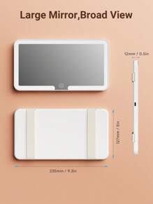 Teckwe Car Sun Visor LED Cosmetic Mirror,Rechargeable Lighted Makeup Mirror,Dimmable 3 Lighting Modes,Clip-On Rear View Sun-Shading Cosmetic Mirror Touch Control Fit For Car