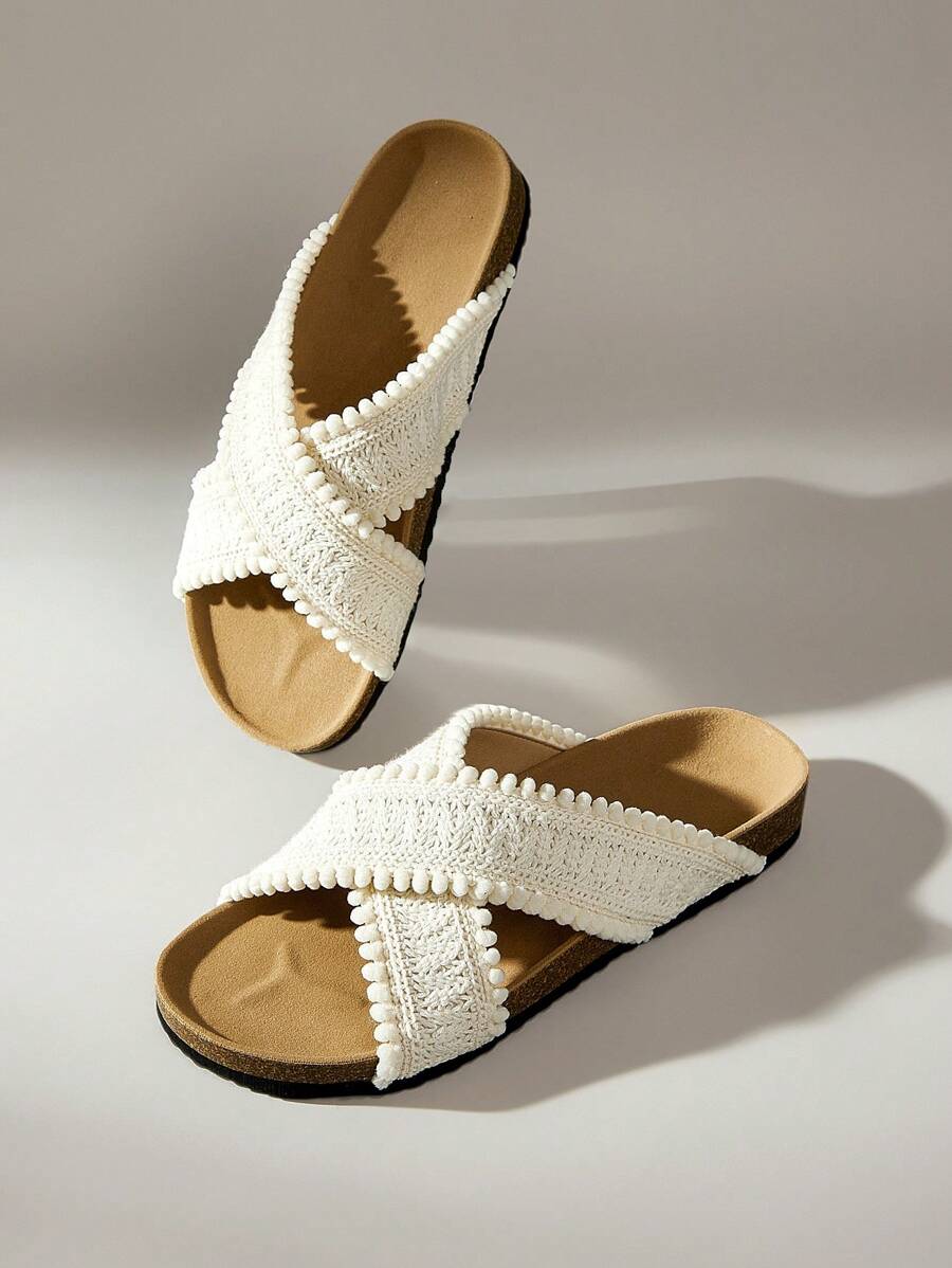 Solecia Giày sandal đế xuồng gỗ màu nâu thoải mái cho nữ - Màu be - Xem 1