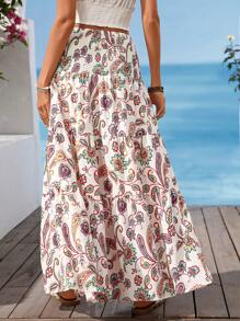 Vivid Eden Women's Casual Waist Print Pull-On Skirt - Multicolor - View 2