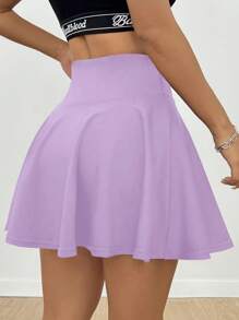 Easithlete 纯色高腰口袋设计时尚运动裙，夏季