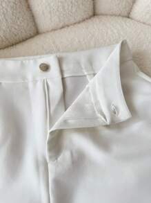 Airaco Women Plain Color Casual Shorts For Summer - White - View 3