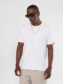 SUMWON Essential Premium Crew Neck Basic Short Sleeve Summer Lightweight Casual Weekend Everyday Staple Tee - White - View 5