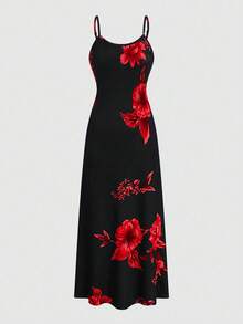 SHEIN Clasi Plus Size Women Floral Print Casual Camisole Dress - Multicolor - View 1
