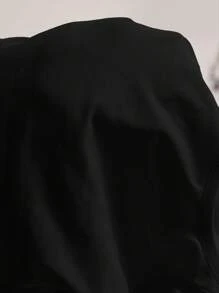 SHEIN BAE 夏季单件针织条纹圆领简约休闲背心适合早午餐、外出、约会、通勤休闲、伊比沙岛 - 黑色 - 查看 10