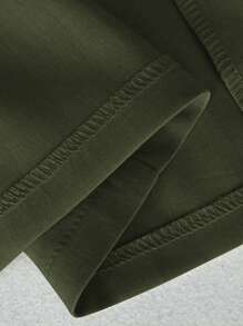 Elenzga Blusa de unicolor con tirantes para estilizar la cintura para mujeres de talla grande - Verde militar - Ver 6