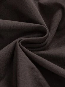 ROMWE Hippie 女式度假风格刺绣露背褶饰上衣和短裤两件套 - 棕色 - 查看 8