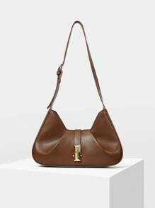 MOTF PREMIUM PU LEATHER IRONMONGERY SHOULDER BAG - Brown - View 2