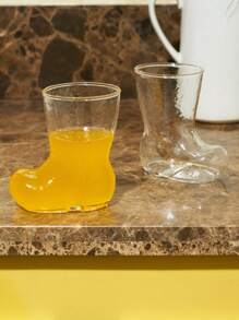 Joivida Vasos de cristal con forma de bota de cerveza divertidos, vasos transparentes creativos para bebidas de jugo, vasos de cristal para bebidas frías con forma de zapato, suministros para fiestas, suministros de muebles