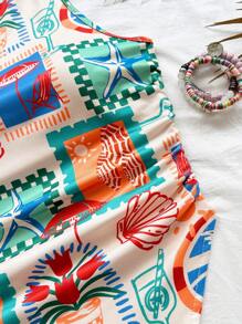 Soleia 女式不对称下摆不对称领口衬衫，夏季假日