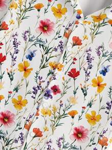 Manfinity RSRT Plus Size Men's Hawaii Print Short Sleeve Shirt, Summer - Multicolor - View 4