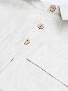 LanaWest 女士夏季休闲无袖亚麻衬衫 - 白色 - 查看 3