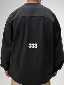 ARC Activewear 超大长袖 T 恤 高性能上衣 健身房运动 - 黑色 - 查看 2