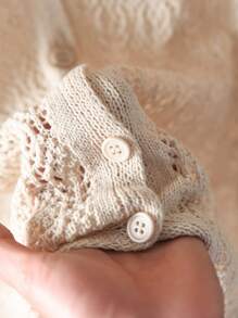 CosyJoli 秋冬大码女式单排扣休闲针织背心 - 杏色 - 查看 7