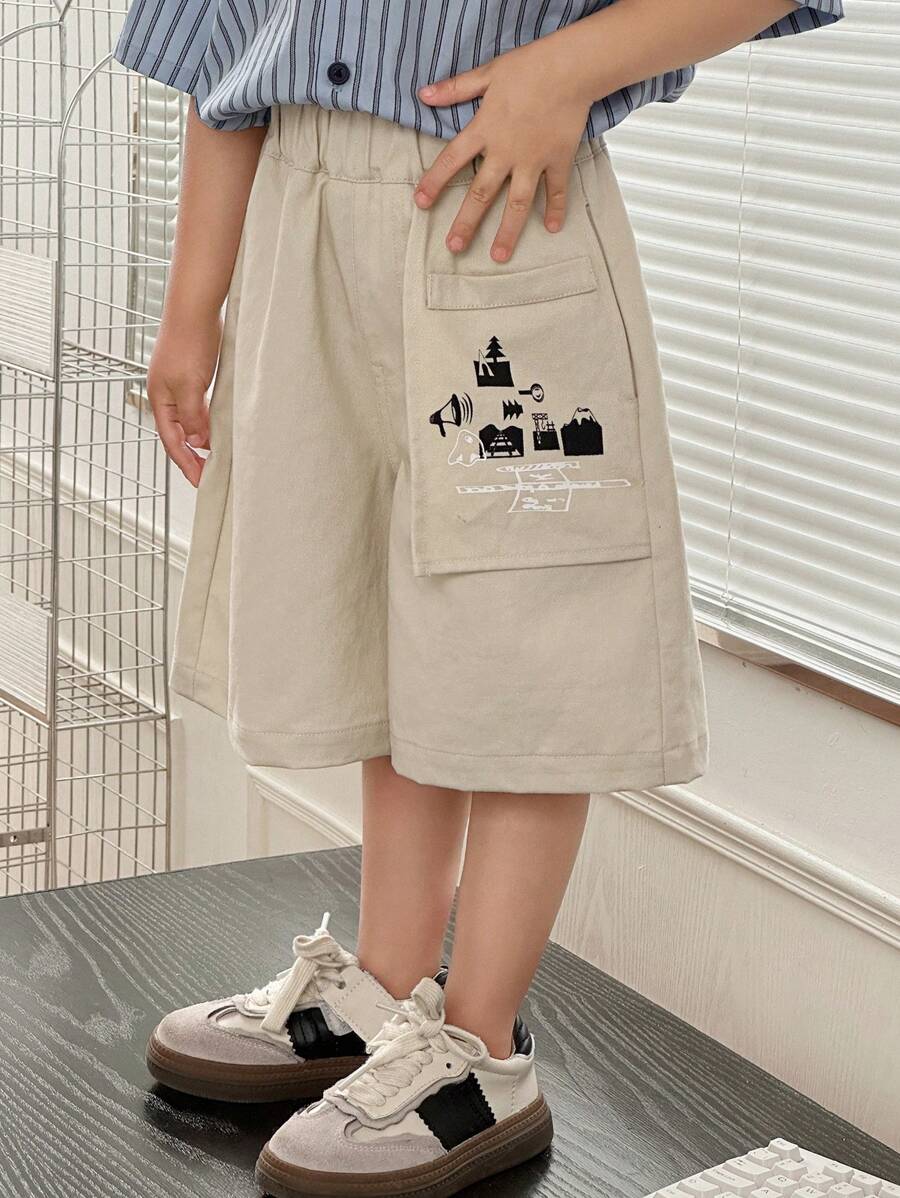 DAZY Kid Boys' Printed Big Pocket Shorts, Fall Clothes