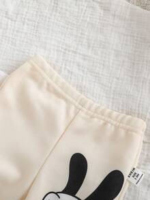 SHEIN 2 件套新生男婴/女婴可爱卡通图案长袖运动衫和松紧腰长裤套装，适合儿童返校休闲装、日常装、旅行装、运动装、秋冬装 - 彩色 - 查看 7