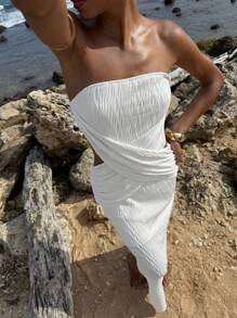 Opulessa 1pc Women's Solid Color Fitted Dress Holiday Outfits Summer Outfits Vacation