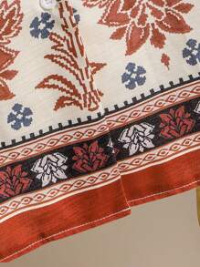 Lacomfia 2件套休闲装-短袖定位花印花衬衫+定位花印花裤，春夏 - 彩色 - 查看 4