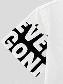 Claim Dot Áo thun nam in khẩu hiệu màu tương phản thường ngày mùa hè, phong cách thập niên 2000 - Nhiều màu - Xem 3