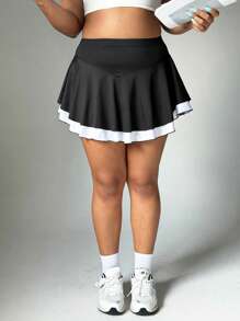 Spódnica sportowa do jogi dla kobiet w dużych rozmiarach, obcisła spódnica do biegania, seksowna, wygodna spódnica do fitnessu na świeżym powietrzu, z kieszeniami i legginsami