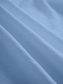 Omancia 褶皱长款纽扣落肩女式衬衫 - 淺藍色 - 查看 4