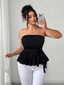 Elenzga 女式加大码纯色简约休闲衬衫