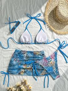 Swim SXY Women's Leopard Print Bikini Swimsuits Set, Multiple Piece, Vacation, Casual, Swimming Pool, Beach, Sunbathing, Sexy Bathing Suit For Summer - Multicolor - View 7