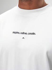 ARC Men's Oversized T-Shirt Drop Shoulder Casual Gym Top Heavyweight Streetwear Tee - White - View 4