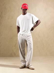 SUMWON Tricou Premium Slub Summer Club Lounge Casual Basic Tee Classic Comfort T-shirt Logo Mic - alb - Vizualizare 4